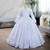 QueenLine Shining Flower Girl Sequins Full Floor Length First Holy Communion Dress