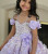 QueenLine Lavender Flower Girl Floral Appliques Bead Floor Length First Holy Communion Dress