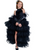 QueenLine Black children's halter princess birthday model catwalk short long Shaggy gauze dress