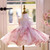 QueenLine Luxury Pink Flower Girl Feathers Bow for Princess Wedding Birthday Evening Gown