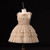 QueenLine Luxury Shiny Gold A-Line Flower Girl Crystal Tiered Pink O-Neck Princess Gowns