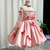 QueenLine Elegant Pink Arabic Flower Girl Dubai Backless Wedding Birthday Holiday Gown with Glove