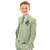 QueenLine Boys Linen Slim Fit 3 Piece Light Weight Linen Suit Jacket Vest Pant Set