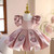 QueenLine Luxury Appliques Pink Square Collar Puffy Sleeve Princess Wedding 1st Birthday Pageant Dress