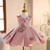 QueenLine Luxury Appliques Pink Square Collar Puffy Sleeve Princess Wedding 1st Birthday Pageant Dress
