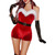 QueenLine Mrs Claus Costume Sleeveless Faux Fur Trim Halter Romper Short Jumpsuit