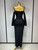 QueenLine Celebrity Luxury Elegant Crystal Diamond Off The Shoulder Bandage Long Sleeve Evening Dress
