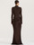 QueenLine Hollow Out Turtleneck Ruched Bodycon Long Sleeve Sexy Maxi Dress