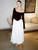 QueenLine Luxury Patchwork Long Sleeve Sexy Maxi Contrast Color O Neck Pleated Long Evening Dress