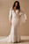 QueenLine Long Batwing V Neck Sleeves Lace Plus Size Criss Cross Custom Made Mermaid Boho Outdoor  Wedding Dress