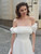 QueenLine Elegant Off The Shoulder Organza A Line  Side Slit Custom Made Wedding Dress