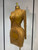 QueenLine Luxury Celebrity Gold Rhinestones Sparkly See Through Mini Evening Dress