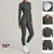 QueenLine One-piece Zipper Long-Sleeved Yoga Jumpsuits Hip-Lifting Slimming Sports Fitness Gym  Workout Bodysuits