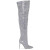 QueenLine High quality European and American knee length rhinestone pile sexy slim high heeled pointed runway boots