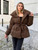 QueenLine Winter Solid Thick Stand Collar Brown Short Elegant Solid Puffer Jackets Ladies Streetwear Coats