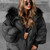 QueenLine Loose Lapel Fur Hood Short Cotton Zipper Full Sleeve Pockets All-match Down Coat