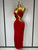 QueenLine Celebrity Elegant Luxury Sleeveless Sexy Halter Hollow Out Black Red Bodycon Long Bandage Dress