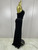 QueenLine Luxury Stage Stereoscopic Rhinestone Design Velour High Slit Strapless Floor Length Evening Dress