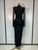 QueenLine Celebrity Elegant Knitted Sexy Long Sleeve Beading Black Maxi Long Bandage Evening Bodycon Dress