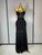 QueenLine Elegant Luxury Slim Sexy Sleeveless Strapless Mesh Patchwork Bodycon Long Bandage Black Diamonds  Evening Dress