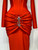 QueenLine Elegant Celebrity Luxury Sparkly Diamond Bandage Long Sleeve Bodycon Evening Dress