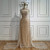 QueenLine Customized Lace-Up Back Nude Strapless Mermaid Evening Gown with Detachable Cape