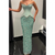 QueenLine Green Strapless Customized Sleeveless Mermaid Beaded Floor-Length Evening Dress