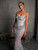 QueenLine Exquisite Crystal Sheath Beaded Sleeveless Floor Length Customized Wedding Dress