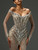 QueenLine Sexy Illusion High Slit Customized Off The Shoulder Cocktail Prom Sparkly Beads Rhinestones Evening Dress