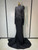 QueenLine Celebrity Luxury Sexy Backless Sparkly Diamonds Long Sleeve Long Dress Evening Dress