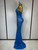 QueenLine Celebrity Luxury Sexy Halter Rhinestones Mesh Transparent Blue Maxi Long Evening Prom Gowns