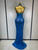 QueenLine Celebrity Luxury Sexy Halter Rhinestones Mesh Transparent Blue Maxi Long Evening Prom Gowns