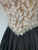 QueenLine Luxury Sexy Sequin Florals Strapless Lace Backless Patchwork Split Pleated Maxi Long Evening Dress