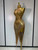 QueenLine Sexy Stage Costume Sparkly Rhinestone Mesh Transparent Sequins Tassel Evening Dress