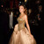 QueenLine Luxury Gold Diamond Beaded Halter Ball Customized Evening Dress
