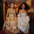 QueenLine Luxury Gold Diamond Beaded Halter Ball Customized Evening Dress