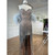 QueenLine Luxury Customized Silver Nude Strapless Mermaid Sexy Slit Beaded Tassels Evening Dress