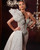QueenLine Sexy Customized Crystal Beaded Sheer Mermaid Sleeveless Detachable Train Evening Gown