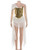 QueenLine Elegant Luxury Sexy Gold Irregular Off Shoulder Backless Mesh Patchwork Tassel Mini Bodycon Dress