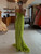 QueenLine Celebrity Green Pleated Off Shoulder Sleeveless Sexy Backless Lace Up Sling Long Evening Dress