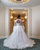 QueenLine Customized Luxury Long Flare Sleeve Train Corset Tiered Ruffles Civil White Wedding Dress