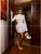 QueenLine Modern Customized Nigeria High Collar Long Sleeve Civil Bridal Short Pre-wedding Dress