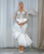 QueenLine Customized Long Sleeves Rhinestone Tea Length Bridal Reception Civil Mermaid Wedding Dress