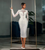QueenLine Customized Long Sleeve Tea Length Lace Pearls Reception Africa Civil Satin Wedding Dress