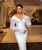 QueenLine Elegant Customized Off Shoulder Long Sleeve Tea Length Feathers Bridal Reception Cocktail Civil Wedding Dress
