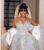 QueenLine Luxury Customized Short Crystal Sequins African Reception Civil Wedding Dress With Cape Corset