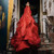 QueenLine Celebrity Elegant Couture Custom Made Red Long Prom Layered Luxury Tiered Maxi Dress with Sleeves