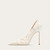 QueenLine Elegant Mesh White High Heels Luxury Style  Daisy Embroidered Flower With Skirt