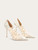 QueenLine Elegant Mesh White High Heels Luxury Style  Daisy Embroidered Flower With Skirt