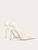 QueenLine Elegant Mesh White High Heels Luxury Style  Daisy Embroidered Flower With Skirt